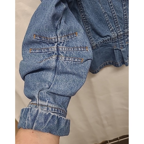 Women's Jean Jacket Military Style Sz XL - Picture 4 of 11